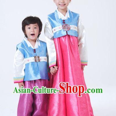 Traditional Korean Clothing 2 Sets for Brother and Sister