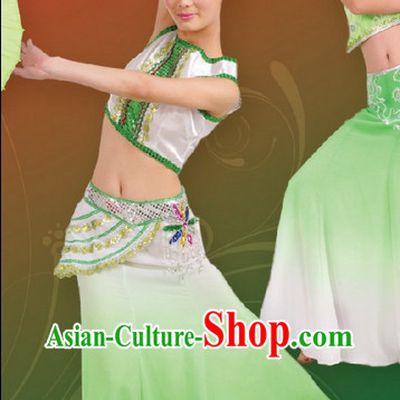 Chinese Dai Dancing Ethnic Costume Complete Set for Women