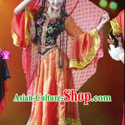 Chinese Xinjiang Ethnic Costumes Complete Set for Women