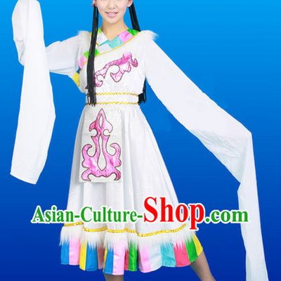 Chinese Tibetan Dance Costumes Female Ethnic Groups Clothes