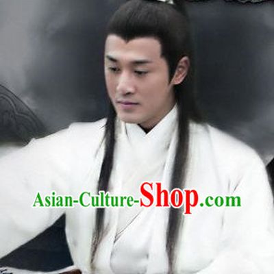 Black Chinese Ancient Long Wig for Men
