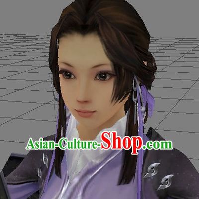 Custom Made According to Your Picture Asian Chinese Ancient Traditional Female Long Wigs and Hair Accessories