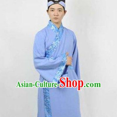 Chinese Traditional Scholar Costumes and Hat for Men