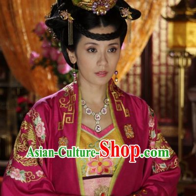 Asian Fashion Chinese Peace Princess Wedding Dress and Hair Accessories Full Set for Women