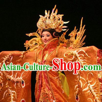 Chinese Traditional Queen Gown and Hair Jewelry Complete Set