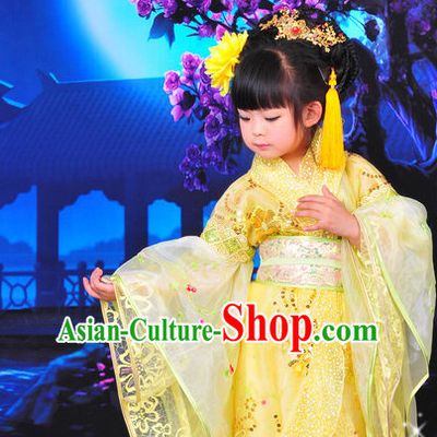 Chinese Traditional Princess Dress and Hat Complete Set for Kids