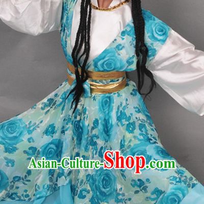 Chinese Traditional National Costumes Swordsman Costume Complete Set