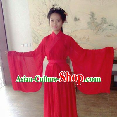 Lucky Red Chinese Han Clothing Free Delivery Worldwide