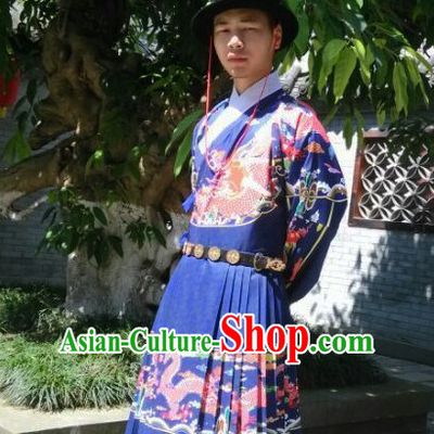 Traditional Chinese Ming Dynasty Dragon Robe Hanzhuang Han Clothing for Men Free Delivery Worldwide