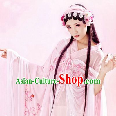Chinese Traditional National Costume Hua Dan Dress and Headwear