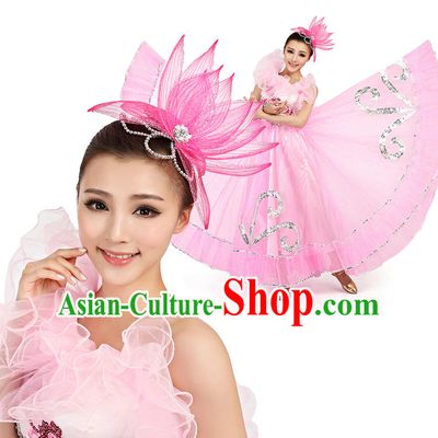 Chinese Stage Professional Dancing Costumes Apparel Dance Stores Dance Gear Dance Attire and Hair Accessories Full Set