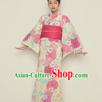 Japanese Traditional Yukata Female Kimono Complete Set