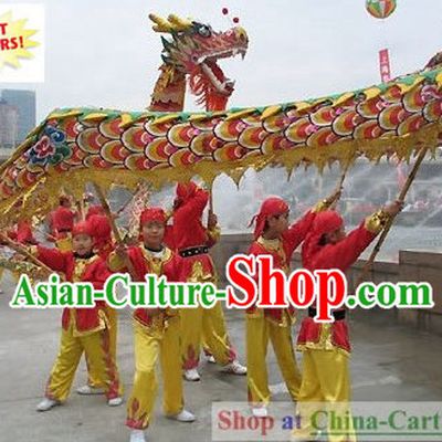 Shinning Red Competition and Parade Dragon Dance Costumes Complete Set for Adults
