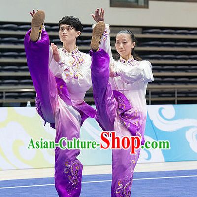 Top Embroidered Tai Chi Costumes Taijiquan Costume Aikido Chikung Tichi Uniforms Quigong Uniform Thaichi Martial Art Qi Gong Combat Clothing Competition Uniforms for Women or Men