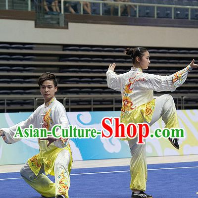 Top Color Transition Tai Chi Costumes Taijiquan Costume Aikido Chikung Tichi Uniforms Quigong Uniform Thaichi Martial Art Qi Gong Combat Clothing Competition Uniforms for Women or Men