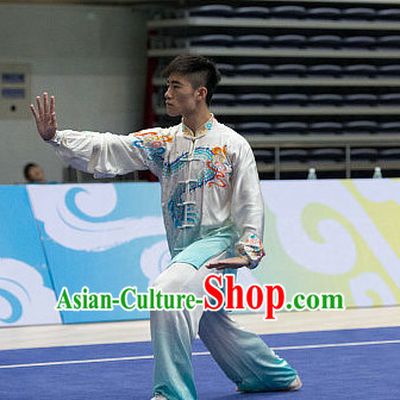 Top Tai Chi Costumes Taijiquan Costume Aikido Chikung Tichi Uniforms Quigong Uniform Thaichi Martial Art Qi Gong Combat Clothing Competition Uniforms for Men