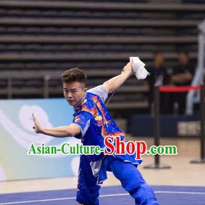 Top Shiny Kung Fu Broadsword Uniforms Martial Arts Training Uniform Gongfu Clothing Wing Chun Costume Shaolin Clothes Karate Suit for Men