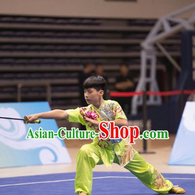 Top Embroidered Kung Fu Broadsword Uniforms Martial Arts Training Uniform Gongfu Clothing Wing Chun Costume Shaolin Clothes Karate Suit for Men