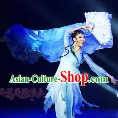Professional Chinese Stage Performance Classical Dance Costumes and Headwear Complete Set for Women