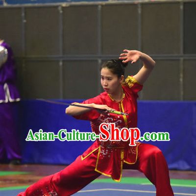 Top  Chinese Wushu Kung Fu Sword Uniforms Kungfu Uniform Martial Arts Competition Costumes for Women