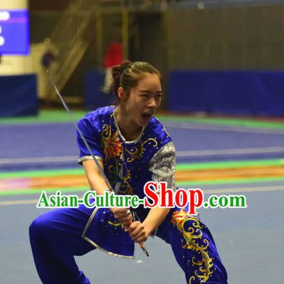 Top  Chinese Wushu Kung Fu Sword Uniforms Kungfu Uniform Martial Arts Competition Costumes for Women