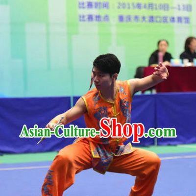 Top Chinese Wu Shu Kung Fu Sword Uniforms Kungfu Uniform Martial Arts Competition Costumes for Men