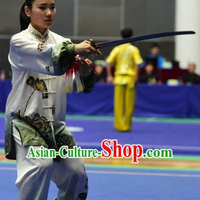 Top Embroidered Tai Chi Taijiquan Aikido Chikung Tichi Quigong Chigong Thaichi Pants Tai Chi Fan Tai Chi Quan Onitsuka Tiger Tai Chi Competition Costumes Uniforms