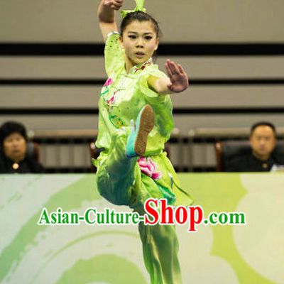 Top Embroidered Chinese Kung Fu Uniform Martial Arts Uniforms Kungfu Suits Competition Costumes Complete Set