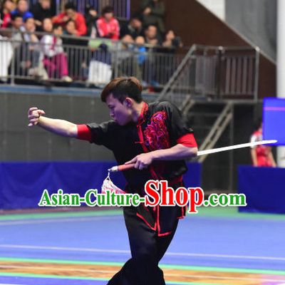 Top Chinese Kung Fu Stick Wooden Dummy Hung Gar Taekwondo Gear Taekwondo Equipment Kung Fu Moves Chinese Kungfu Costume Wing Chun Costumes Competition Uniforms