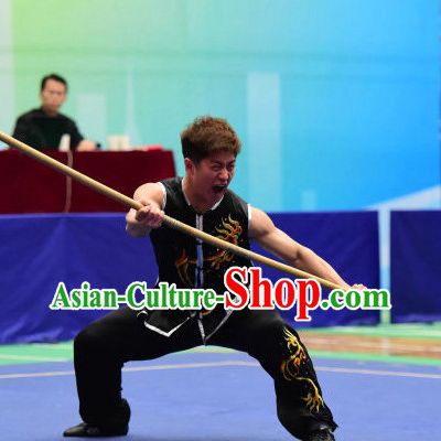 Top Chinese Kung Fu Stick Wooden Dummy Hung Gar Taekwondo Gear Taekwondo Equipment Kung Fu Moves Chinese Kungfu Costume Wing Chun Costumes Competition Uniforms