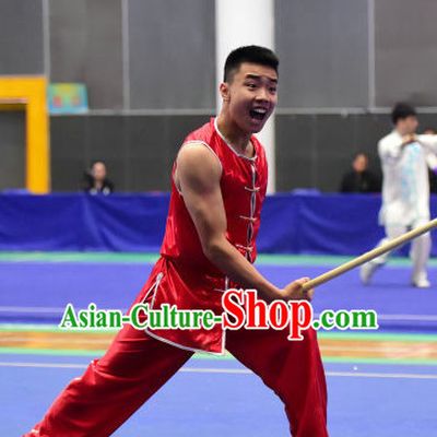 Top Chinese Kung Fu Stick Wooden Dummy Hung Gar Taekwondo Gear Taekwondo Equipment Kung Fu Moves Chinese Kungfu Costume Wing Chun Costumes Competition Uniforms