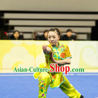 Top Chinese Martial Arts Competition Uniform Kung Fu Suit Mantis Boxing Monkey Fist Gongfu Costumes Complete Set for Women
