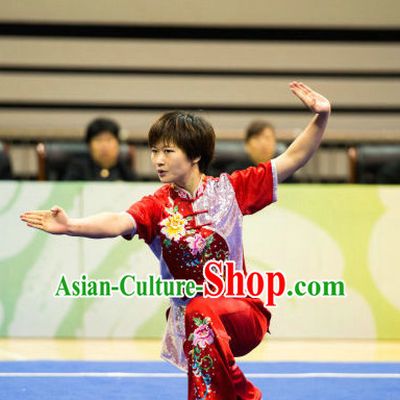 Top Chinese Martial Arts Competition Uniform Kung Fu Suit Mantis Boxing Monkey Fist Gongfu Costumes Complete Set for Women