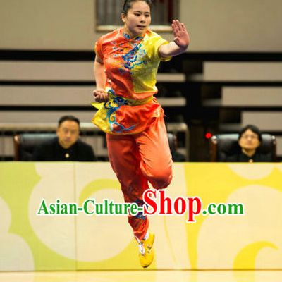 Top Chinese Martial Arts Competition Uniform Kung Fu Suit Mantis Boxing Monkey Fist Gongfu Costumes Complete Set for Women