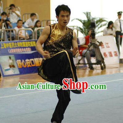 Top Black Chinese Southern Fist Kung Fu Uniform Martial Arts Uniforms Kungfu Suits Competition Costumes Complete Set