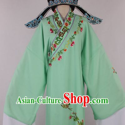 Chinese Beijing Opera Peking Opera Young Scholar Costumes Long Robe and Hat Complete Set for Men