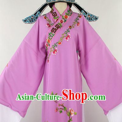 Chinese Beijing Opera Peking Opera Young Scholar Costumes Long Robe and Hat Complete Set for Men