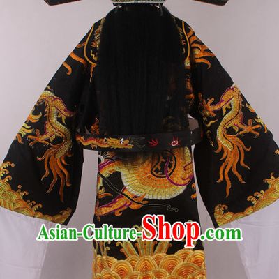 Chinese Beijing Opera Peking Opera Bao Gong Judge Costumes and Hat Complete Set for Kids