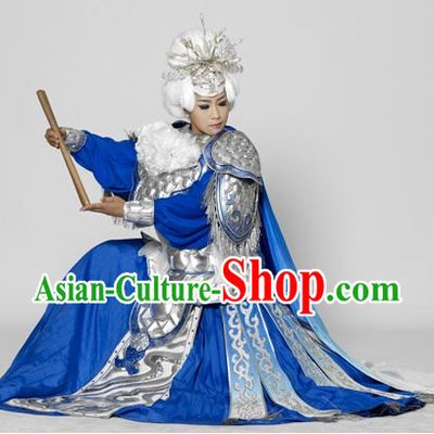 Chinese Opera Pantaloon Female Warrior General High Collar Fighting Costumes Complete Set for Women