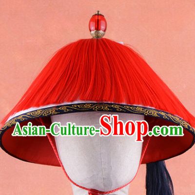 Chinese Traditional Qing Palace Official Solider Hat