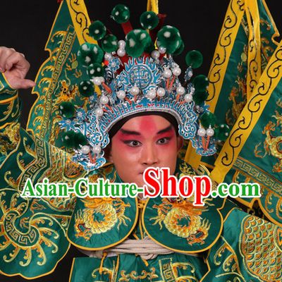 Chinese Traditional Handmade Opera Wu Sheng Military General Superhero Helmet