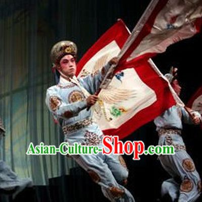 Chinese Theatrical Costume Beijing Opera Costumes Peking Opera Wu Sheng Warrior Costumes and Hat for Men
