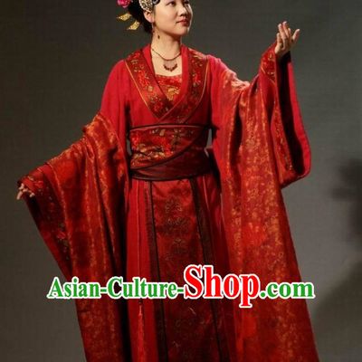 Chinese Ancient Noblewomen Costumes and Headwear Complete Set