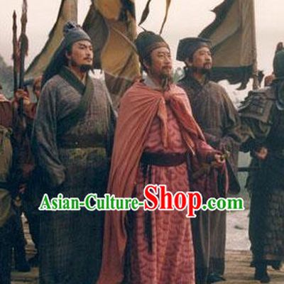 Chinese Ancient General Mantle Costumes and Hat  Complete Set