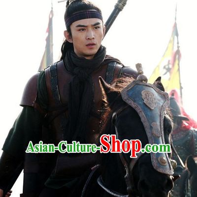 Chinese Ancient Fighter Warrior Costumes and Hat  Complete Set