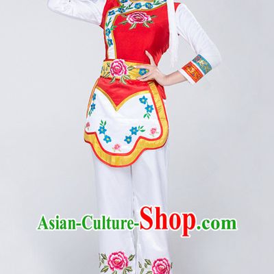 Asian China Bai Ethnic Clothes and Hat Complete Set for Women