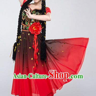 Asian China Xinjiang Clothes and Hat Complete Set for Women