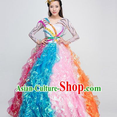 Professional Fairy Costumes Tinkerbell Costume Salsa Costumes Flapper Costume Burlesque Girls Dancewear Dance Costumes for Competition