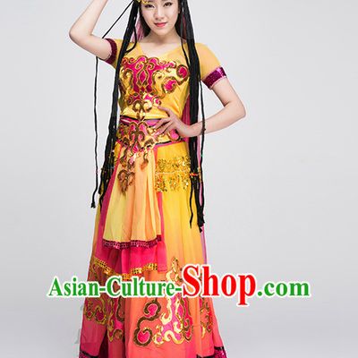 Professional Xinjiang Dance Costumes Fairy Costumes Tinkerbell Costume Salsa Costumes Flapper Costume Burlesque Girls Dancewear Dance Costumes for Competition