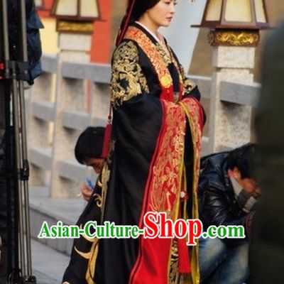 Chinese Palace Empress Kimono Dress and Headpieces Complete Set for Women